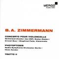 Zimmermann : Concerto pour violoncelle. Palm, Bour.