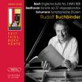 Rudolf Buchbinder joue Bach, Beethoven et Schumann : uvres pour piano seul.