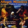 Allegri : Miserere. Pro Cantione Antiqua, Brown.